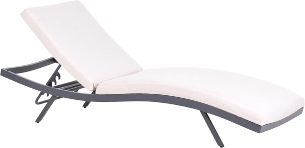 Sonnenliege mit Kissen AMELIA Metall Hellbeige