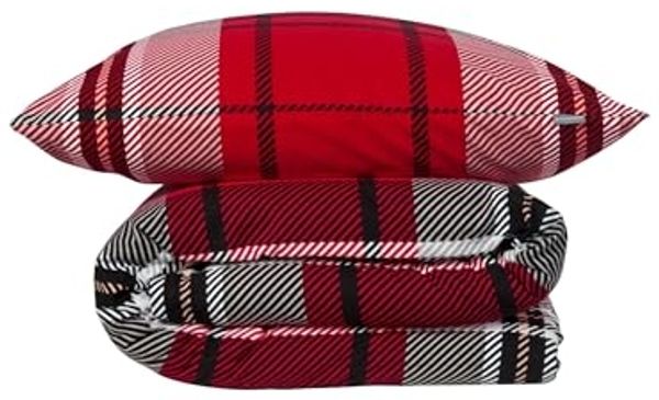 Schiesser Bettwäscheset Borro - Feinbiber - 2-teilig - 155 x 220 cm - Rot