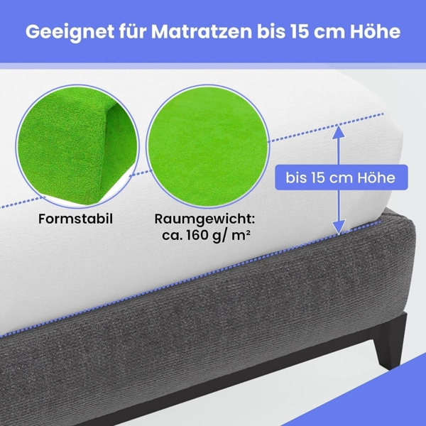 Best for You Spannbettlaken Frottee-Spannbettlaken aus Baumwollmix – Komfort & Passform, Frotte, Gummizug: Rundum Bild 4