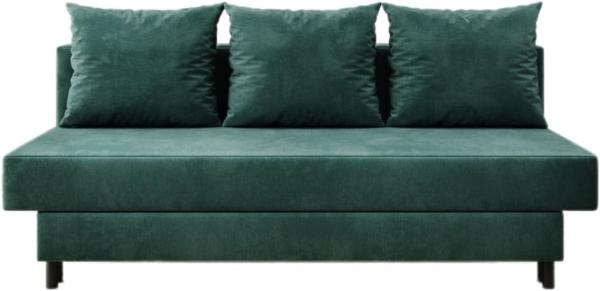 Designer Sofa Lino mit Schlaffunktion Samt Grün