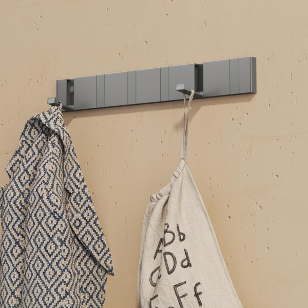 doporro Wandgarderobe Garderobenhaken Wandhaken Garderobenleiste aus Alu mit 4/6 Haken