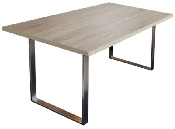 Steel Esstisch 0546 140-90 eiche sägerau B H T 140 x 76 x 90 cm
