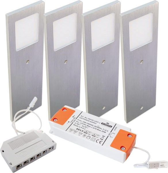 Maxkomfort LED Unterbauleuchte MU-7101A, LED fest integriert, Warmweiß, 3000K, Küchenleuchte