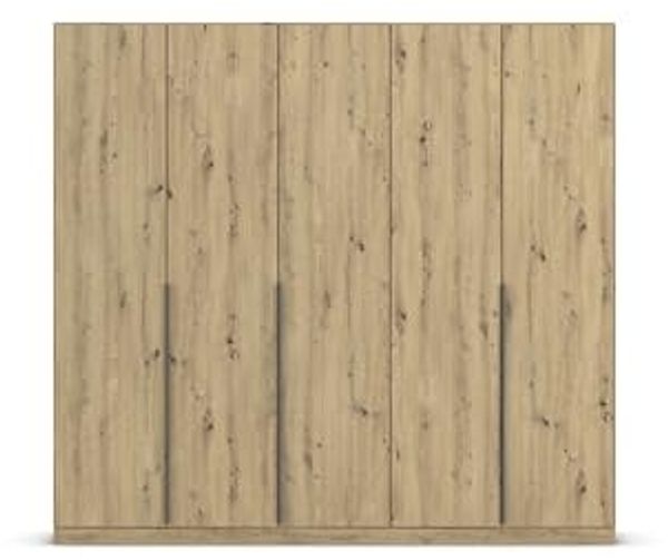 Rauch Möbel Alabama, Kleiderschrank, Garderobenschrank, 5-türig, Zubehör Classic, 3 Kleiderstangen, 6 Einlegeböden, Farbe Eiche Artisan, Holz, Griff Grau metallic, 226 x 210 x 54 cm Bild 6
