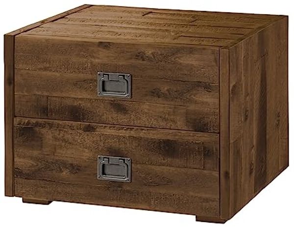 Factory - Line Nachttische braun Akazie Massivholz 41cm x 50cm x 36cm