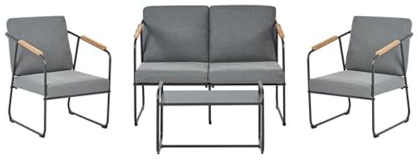 Lounge Set VEZZANA Metall Grau