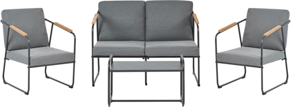 Lounge Set VEZZANA Metall Grau