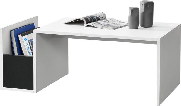 Couchtisch Bollnäs 90x45x35 cm mit Ablagefach Weiß en. casa