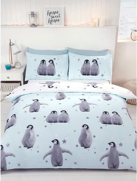 Sternklare Pinguine Bettwäsche Grün/Blau