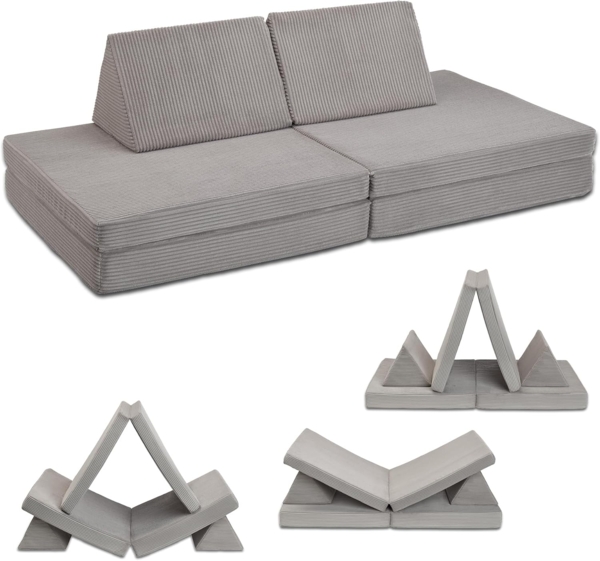 XDREAM Kindersofa Abenteuersofa, Spielsofa, aus Schaumstoff, individuell kombinierbar, 4 Teile, Kinderspielcouch, klappbar und vielfältig verwendbar