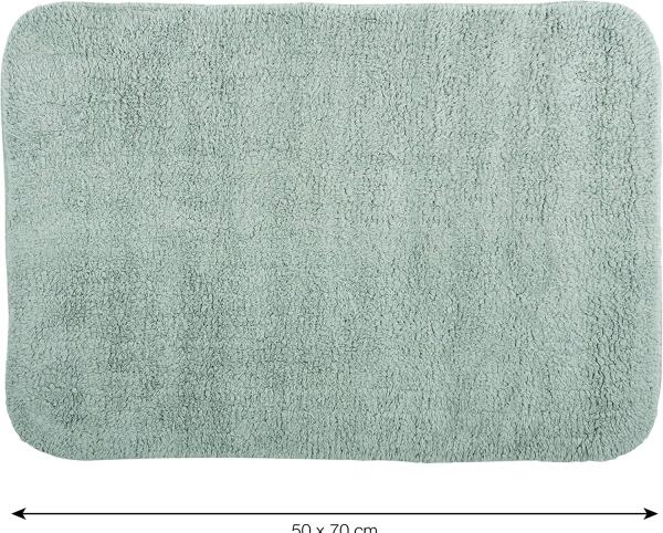 Spirella Badteppich Badematte Duschvorleger CAMPUS 100% Baumwolle Hochflor | flauschig | rutschhemmend | geeignet für Fußbodenheizung | 50x70 cm | Grau Bild 3