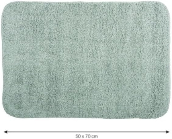 Spirella Badteppich Badematte Duschvorleger CAMPUS 100% Baumwolle Hochflor | flauschig | rutschhemmend | geeignet für Fußbodenheizung | 50x70 cm | Grau Bild 2