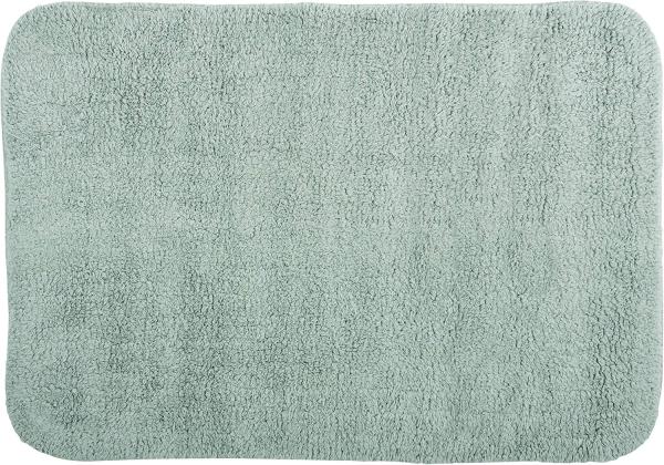 Spirella Badteppich Badematte Duschvorleger CAMPUS 100% Baumwolle Hochflor | flauschig | rutschhemmend | geeignet für Fußbodenheizung | 50x70 cm | Grau