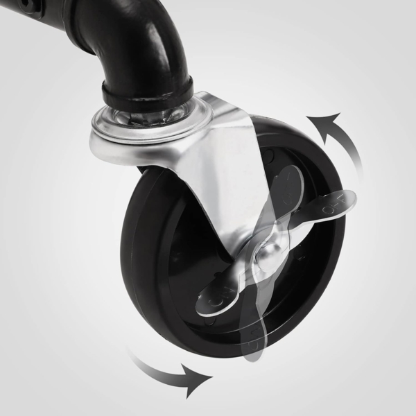 Songmics Kleiderständer auf Rollen, bis 90 kg belastbar, im Industriedesign, Metall-Garderobenständer mit 1 Kleiderstange und Ablage, Schwerlast, für Schlafzimmer, Waschküche, schwarz Bild 4