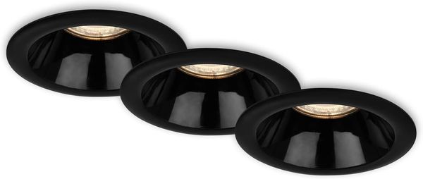 Di-Ka Einbauleuchte Fondo 3er Set schwarz Ø 9,5 cm GU10