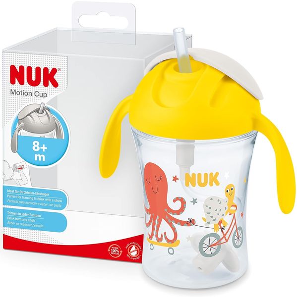 NUK MOTION CUP innovativer Becher mit beschwertem Strohhalm TÜRKIS