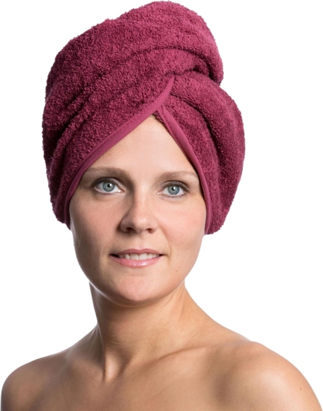 ZOLLNER Turban-Handtuch, Walkfrottier (1-St), 23 x 64 cm, 100% Baumwolle, mit Knopfverschluss