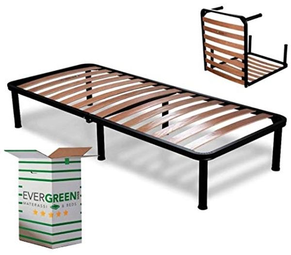 EVERGREENWEB ❤️ Orthopädischer Lattenrost 80x200 Faltbar, 35 cm Hoch, Extra Komfort Holzleisten mit 6 Abnehmbar Füße Verstärkte Rahmen aus Stahl, Klappbarer Bettgestell für alle Betten und Matratzen