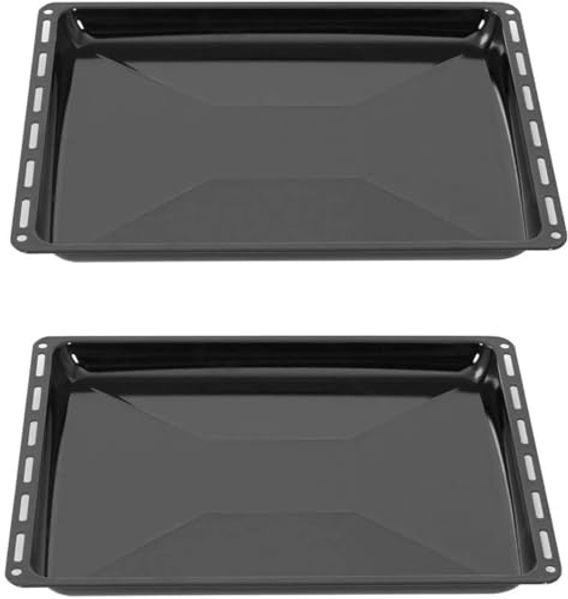 ICQN Backblech 422 x 370 x 30 mm 2er Set, Emaille, (Packung, 2-St, Doppelt), Passend für ELECTROLUX, AEG, IKEA, ZANUSSI, JUNO, ZOPPAS