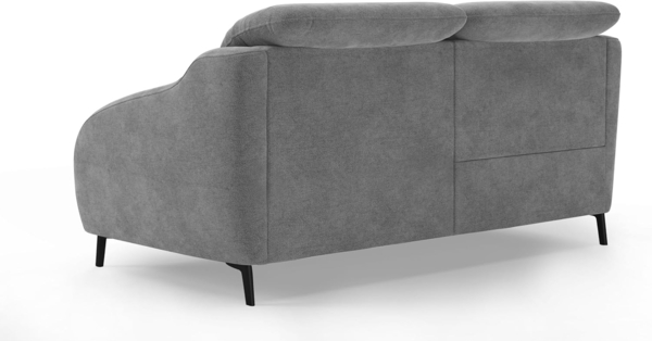 CAVADORE 3er-Sofa Blue / 3-Sitzer Couch im modernen Design mit motorischer TV-Funktion inklusiv Klapptisch, Kopfteilverstellung und mattschwarzen Metallfüßen / 192 x 93 x 104 / Mikrofaser, Mittelgrau Bild 7