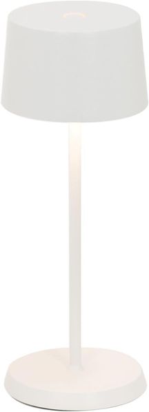 Zafferano, Olivia Micro Lampe, Kabellose, Wiederaufladbare Tischlampe mit Touch Control, Auch für den Außenbereich Geeignet, Dimmer, 2200-3000 K, Höhe 20 cm, Farbe Weiß