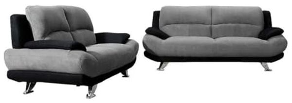 Vente-unique - MUSKO Couchgarnitur StoffStoff SchwarzGrau - B 91 cm x H 89 cm x L 200 cm150 cm