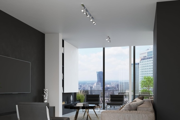 Deckenleuchte, Chrom, 3-flammig, Stahl, bewegliche Strahler Bild 7