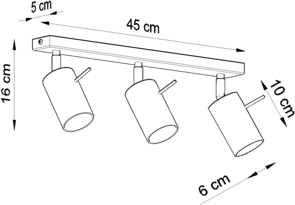 Deckenleuchte, Chrom, 3-flammig, Stahl, bewegliche Strahler Bild 4