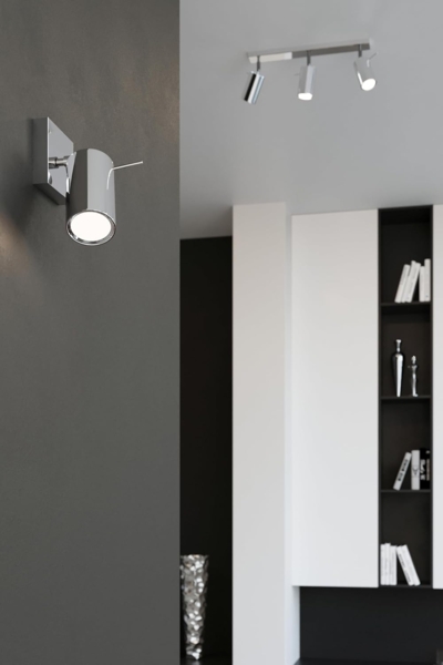 Deckenleuchte, Chrom, 3-flammig, Stahl, bewegliche Strahler Bild 8