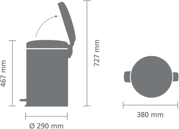 Brabantia 'NewIcon' Treteimer, Matt Stahl Fingerprint Proof, 20 Liter Bild 6