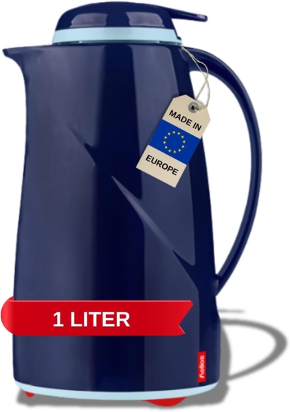 Helios Isolierkanne Wave Push 2934-008 1l dunkelblau