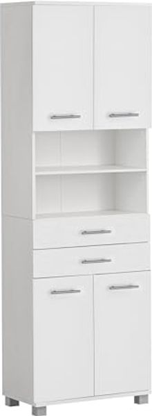 Schildmeyer Hochschrank Emmi 702013, weiß matt, 59,8 x 32,6 x 180,9 cm