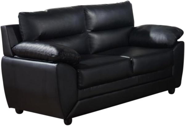 Vente-unique - Sofa 2-Sitzer - Kunstleder - Schwarz - MANOA