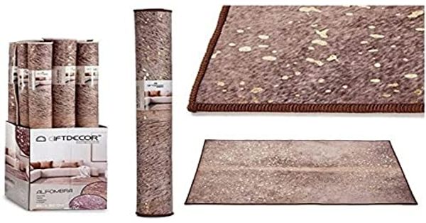 Teppich Braun Weiß Polyester 100x150 cm