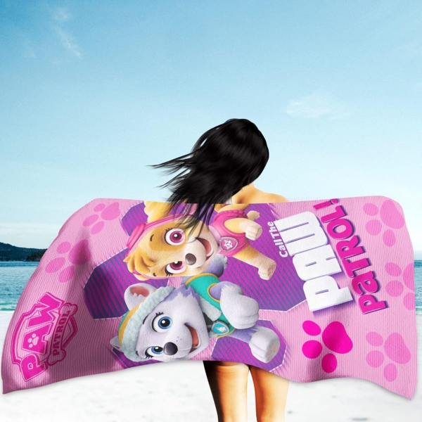BERONAGE Strandtücher Paw Patrol Kinder Badetuch Girl's Rosa 60x120 cm, 100% Baumwolle (1-St), Frottee in Velours-Qualität Bild 4