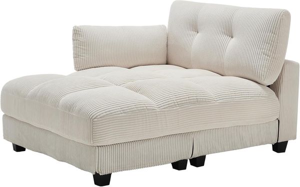 Odikalo Loungesofa Einzelsofa Freizeitsofa Palmensessel handgeländer Taschen Grau/Beige