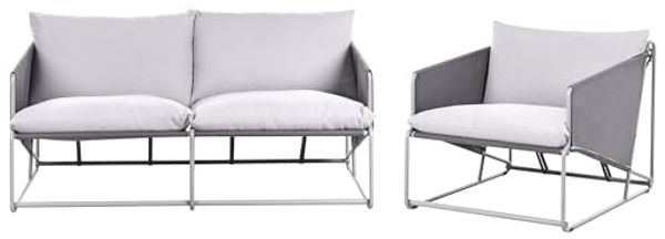 Gartensofa Set 3-Sitzer PONTE Metall Grau