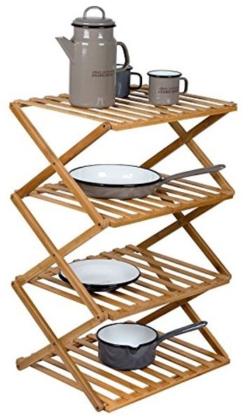 Bo-Camp Stoffschrank Camping Regal Fitzroy Faltschrank Faltregal Möbel Bambus Holz Faltbar