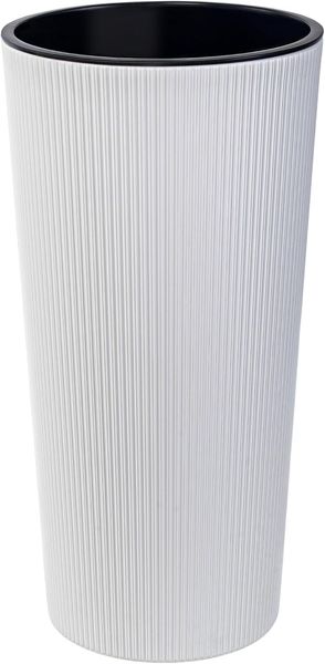KONZEPT Blumentopf Hoch mit Einsatz, Rillenstruktur, für Garten, Balkon, für Außenbereich, wetterfest, UV-beständig