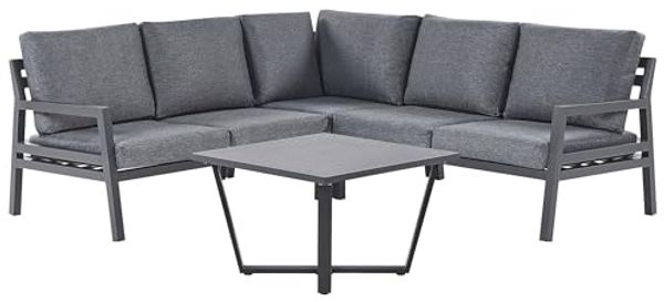 Beliani 'VIZZINI' Ecksofa Lounge Set, Metall grau