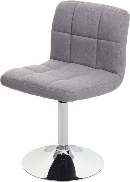 Esszimmerstuhl Kavala, Küchenstuhl Stuhl, drehbar MVG-zertifiziert ~ Stoff/Textil hellgrau, Chromfuß