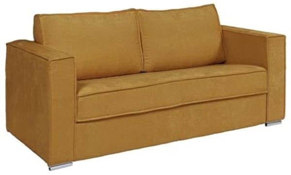 Vente-unique - LORETO Sofa Stoff Gelb - B 223 cm95 cm x H 90 cm x L 195 cm