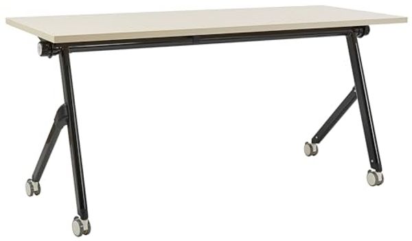 Zusammenklappbarer Schreibtisch mit Rädern Heller Holzfarbton BENDI
