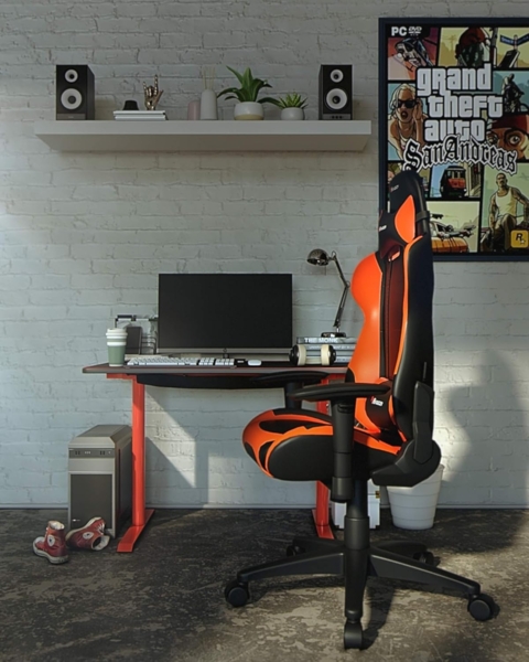 Arozzi Arena Leggero - Gerade - Rechteckige Form - MDF-Platten - Stahl - Mikrofaser - Rot Bild 2