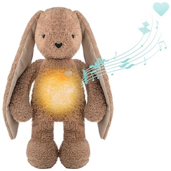 MyHummy Beruhigendes Kaninchen, 5-in-1, Braun, mit Licht und Tönen, USB-Ladegerät