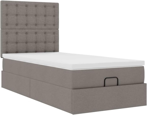 Ottoman-Bett mit Matratze Taupe 100x200 cm Stoff 3313303