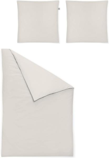 Irisette Edel-Feinbiber Bettwäsche Set Lago 8450 u. ecru 155 x 220 cm + 1 x Kissenbezug 80 x 80 cm