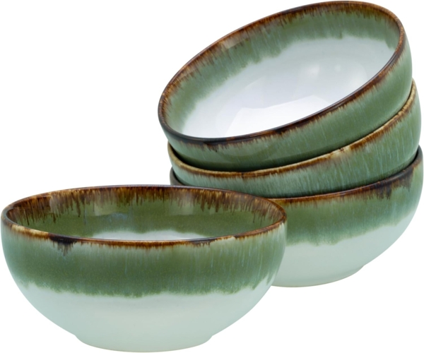 CreaTable 21685 Cascade Buddha Bowl Set Steinzeug, grün, 4-teilig (1 Set)