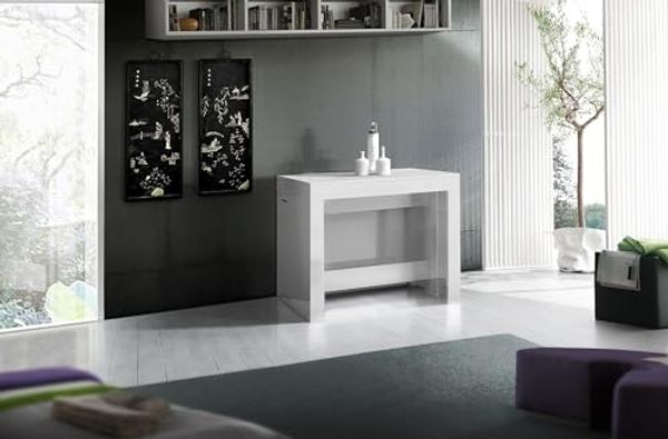 Esstisch >Pachino< in Weiß Hochglanz - 51x77x90cm (BxHxT)