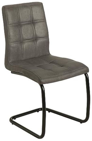 riess-ambiente Freischwinger MODENA vintage grau / schwarz (Einzelartikel, 1 St), Esszimmer · Microfaser · Metall · Industrial
